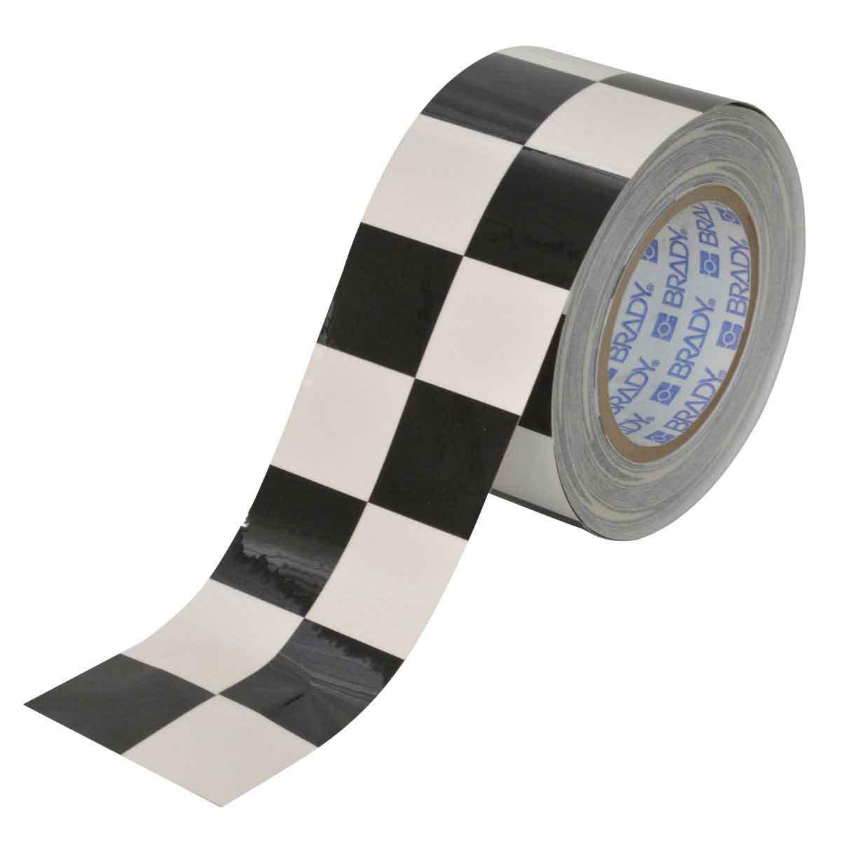 Brady Checkered ToughStripe Tape | Black, White | 76.20 mm  30.48 m | 121914