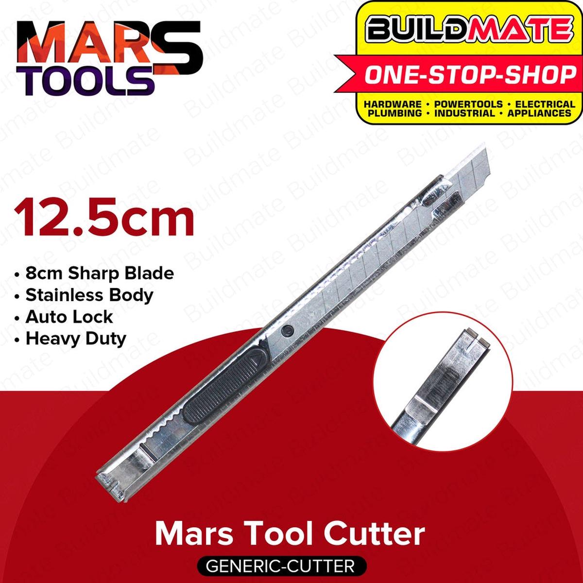 BUILDMATE Mars Tools Cutter Knife 12.5CM Handy Utility Knife Cutter Stainless Snap-off Blade Knife Wide Blade Cutter