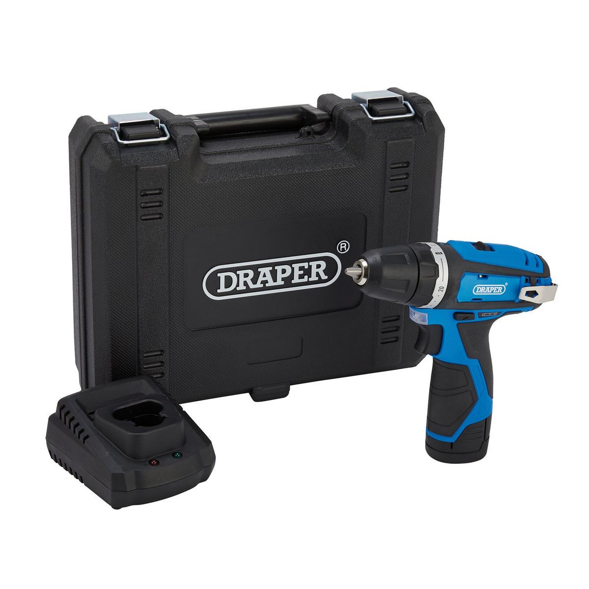 Draper 12V Drill Driver, 1 x 1.5Ah Battery, 1 x Fast Charger - 70328
