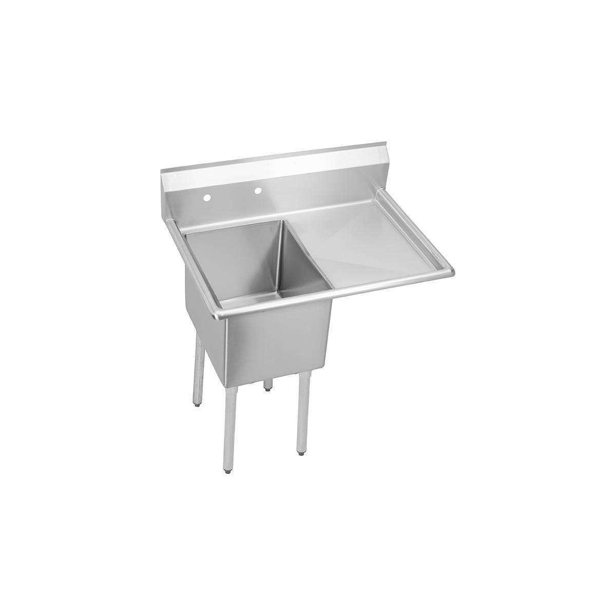 Elkay Dependabilt Stainless Steel 38-128221 x 23-13168221 x 43-348221 18 Gauge One Compartment Sink w 188221 Right Drainboard and Stainless Steel Legs SE1C18 R-18X