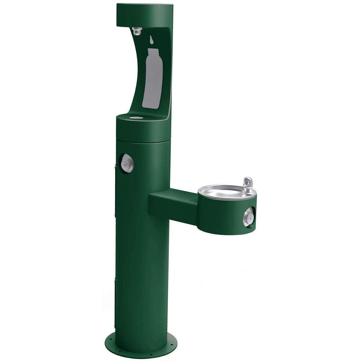 Elkay Outdoor ezH2O Upper Bottle Filling Station Bi-Level Pedestal Non-Filtered Non-Refrigerated Evergreen LK4420BF1UEVG