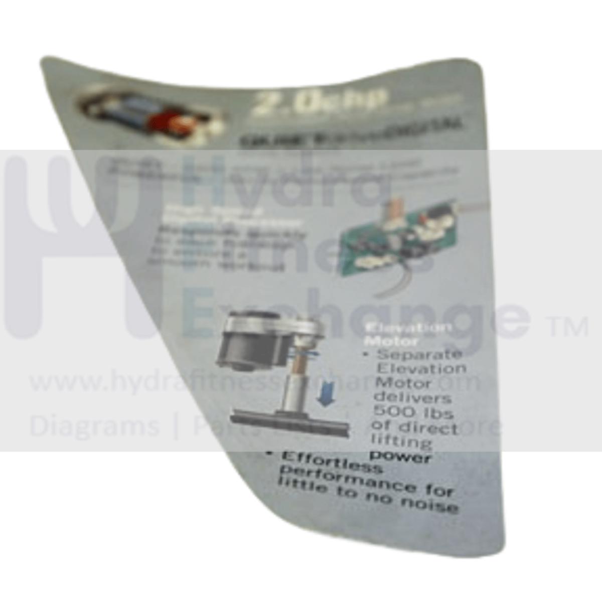 Horizon Fitness CST3.6 TM208 Treadmill Right Pop Decal Motor Cover 060623-AX
