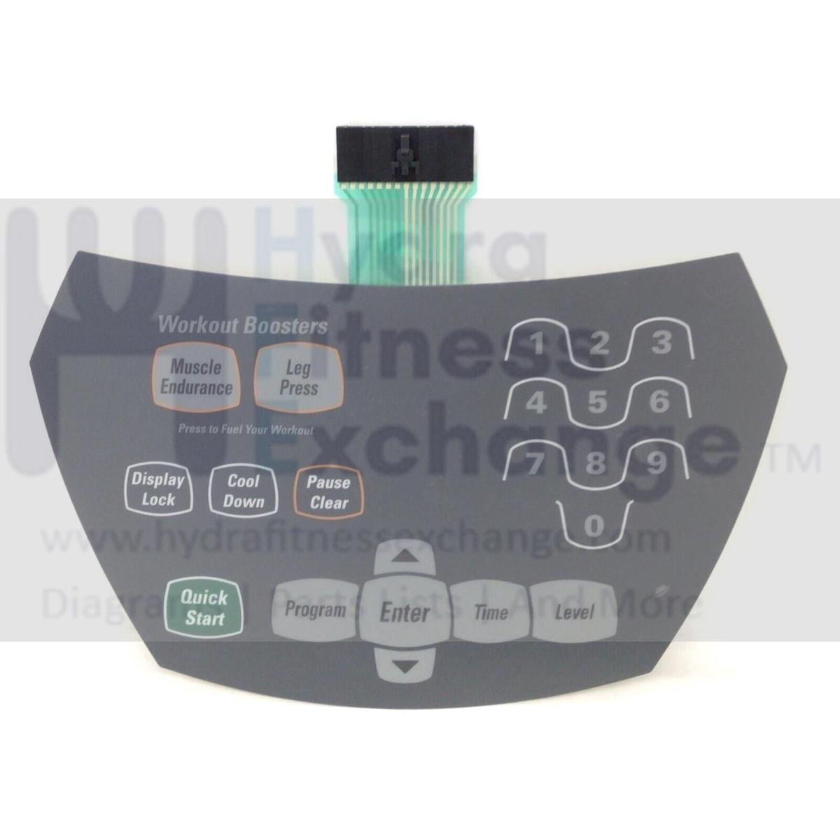 Octane Fitness xR5000 Elliptical Display Console Overlay Keypad 105857-001