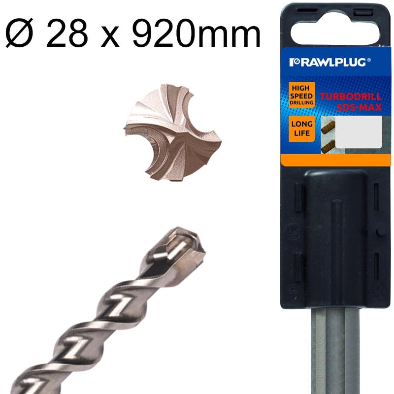 RAWLPLUG 28X780X920MM REBARDRILL SDS MAX RAW RT-MAXT-28-920