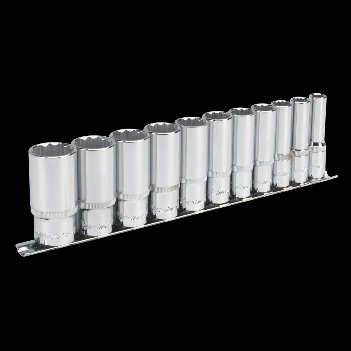 Sealey AK2673 11pc 3/8"Sq Drive 12pt Deep WallDrive Socket Set - Imperial
