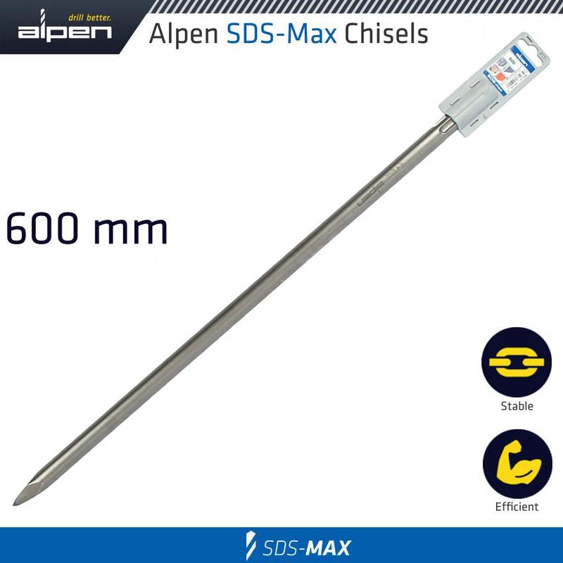 ALPEN SDS MAX CHISEL POINTED 600MM ALP97006001