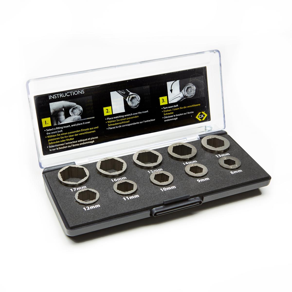 C. K Tools T4360 Damaged Nut/Bolt Rescue Set of 10 Metric