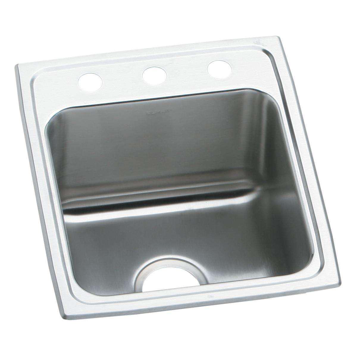 Elkay Lustertone Classic Stainless Steel 158221 x 228221 x 6-128221 MR2-Hole Single Bowl Drop-in ADA Sink LRAD152265MR2