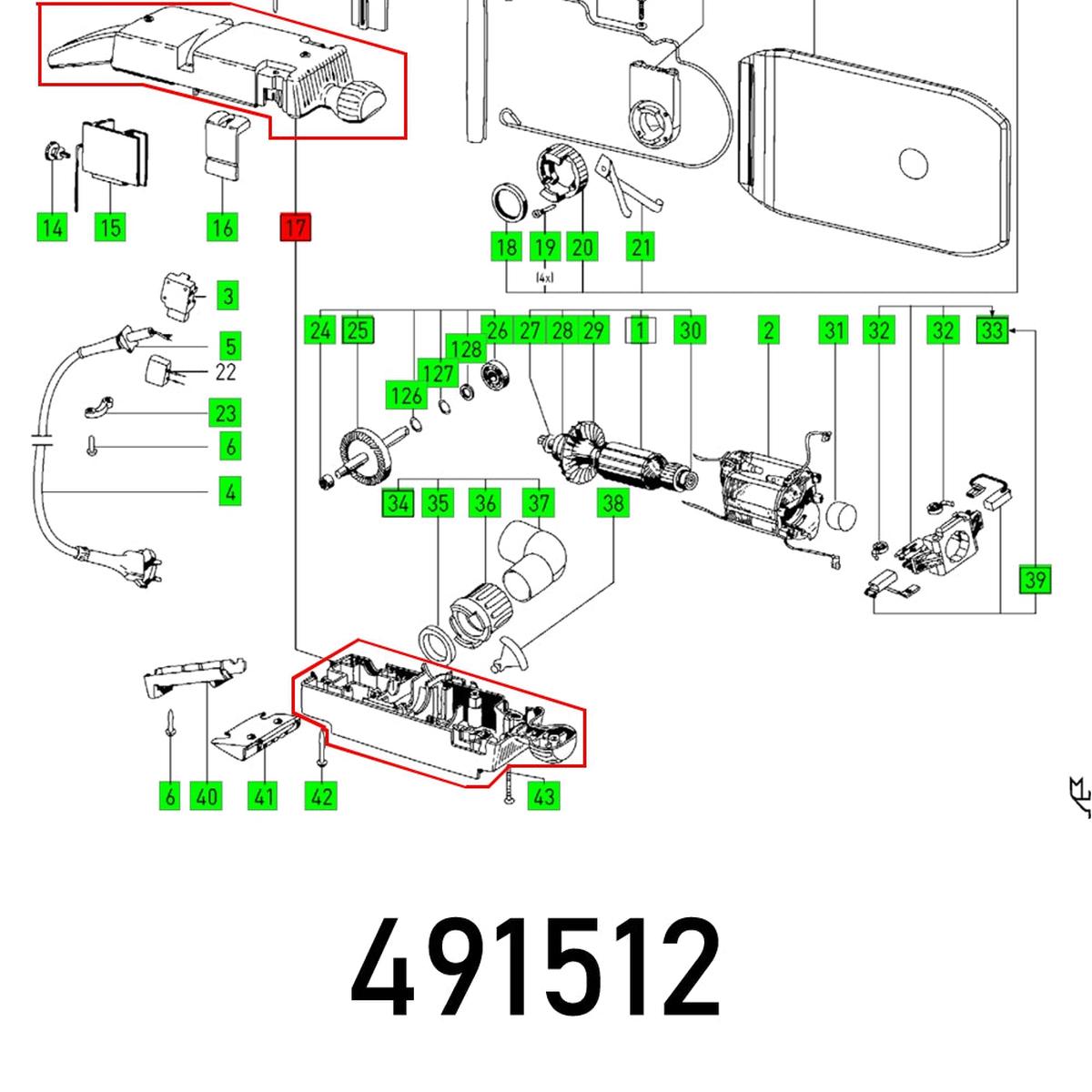 Festool, Motor Housing Bs 75 Mit.E Et-Bg, FES491512