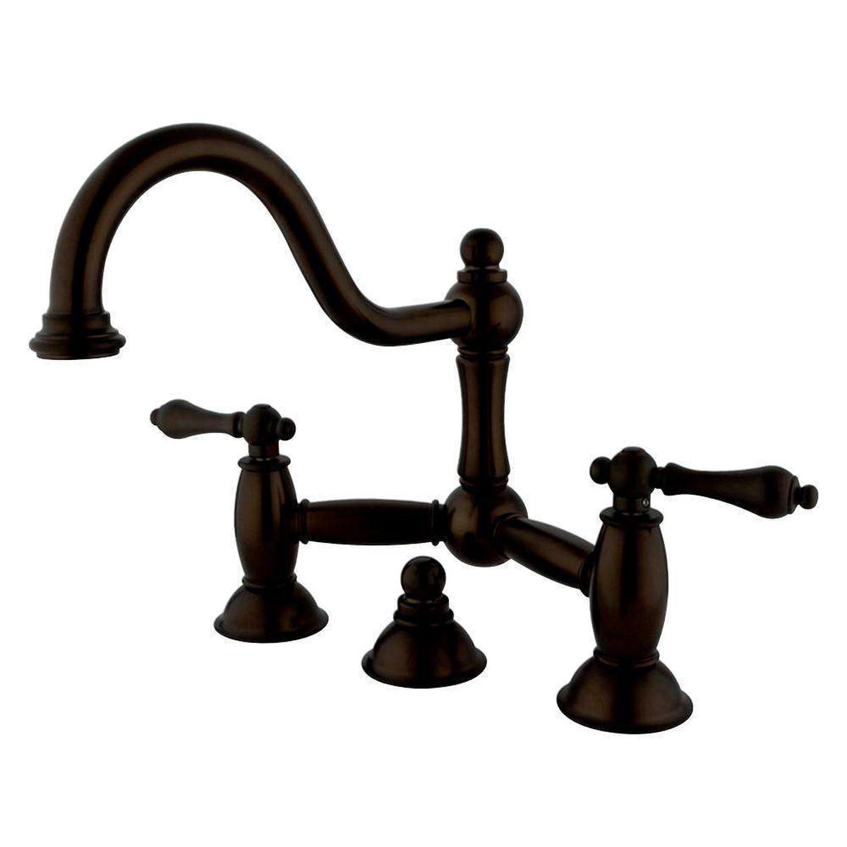 Kingston Brass KS3915AL Restoration Bathroom Bridge Faucet Oil Rubbed Bronze