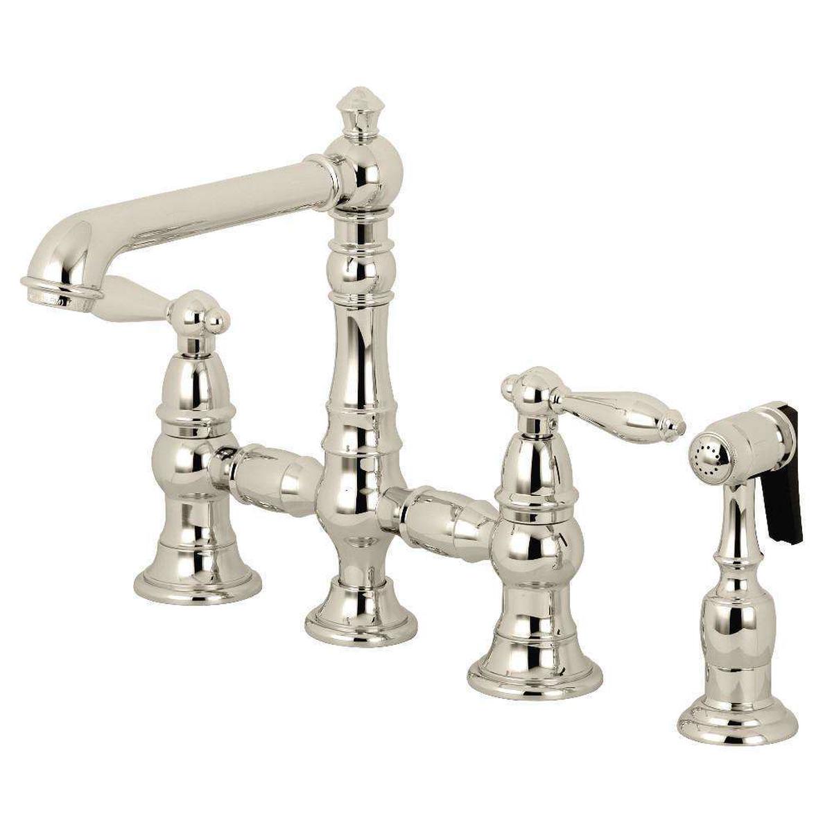 Kingston Brass KS7276ALBS Kitchen Faucet with Side Sprayer, Polished Nickel