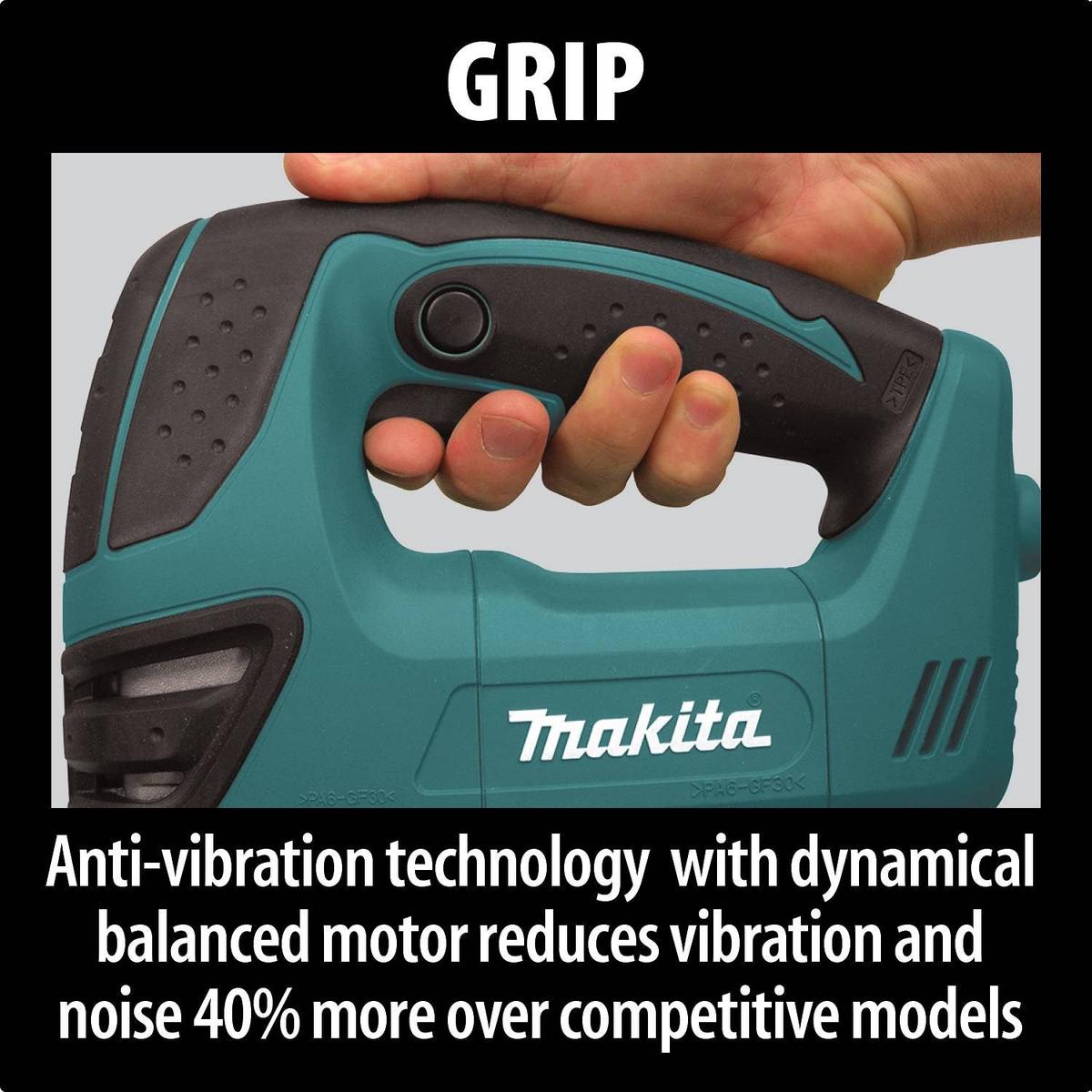 Makita 4351FCT - Barrel Grip Jig Saw, tool-less, L.E.D. Light, 800-2,800 SPM, var. spd., orbital, case