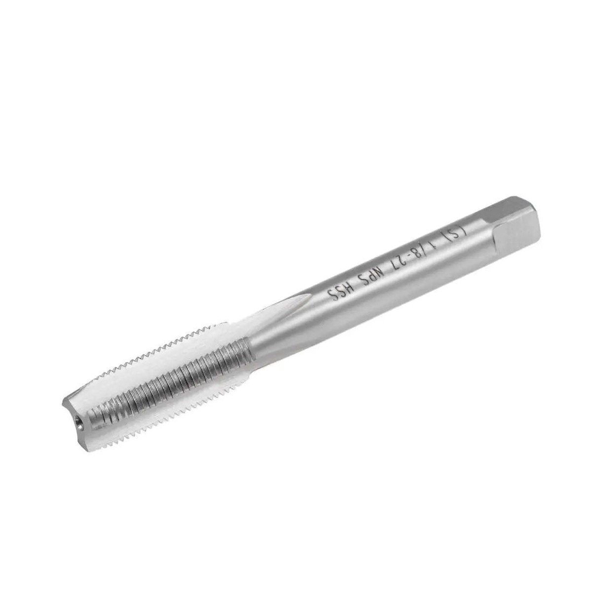1/8-27 NPS Pipe Tap With 3 Straight Flutes, High Speed Steel Threading Tool For Metalworking, Fast Cutting Screw Tap For Clean, Precise Threads And Easy Threading On Tough Materials