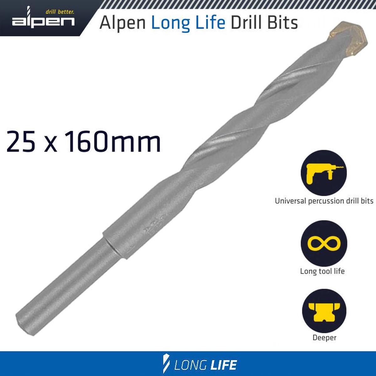 ALPEN MASONRY DRILL BIT LONG LIFE 25 X 160MM ALP11725