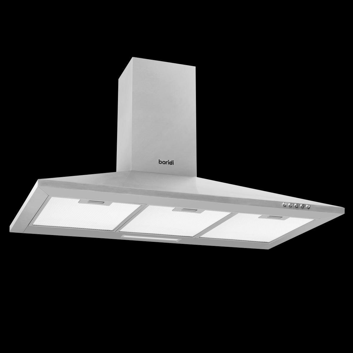 Baridi DH127  Cooker Hood with Carbon Filters 90cm - Stainless Steel
