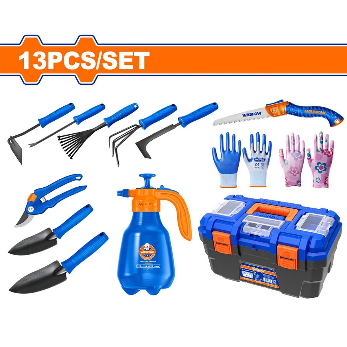 BUILDMATE Wadfow 13PCS Plant Garden Tools Set With Tool Box Gardening Plants Kit Set WHS3B13 - WHT