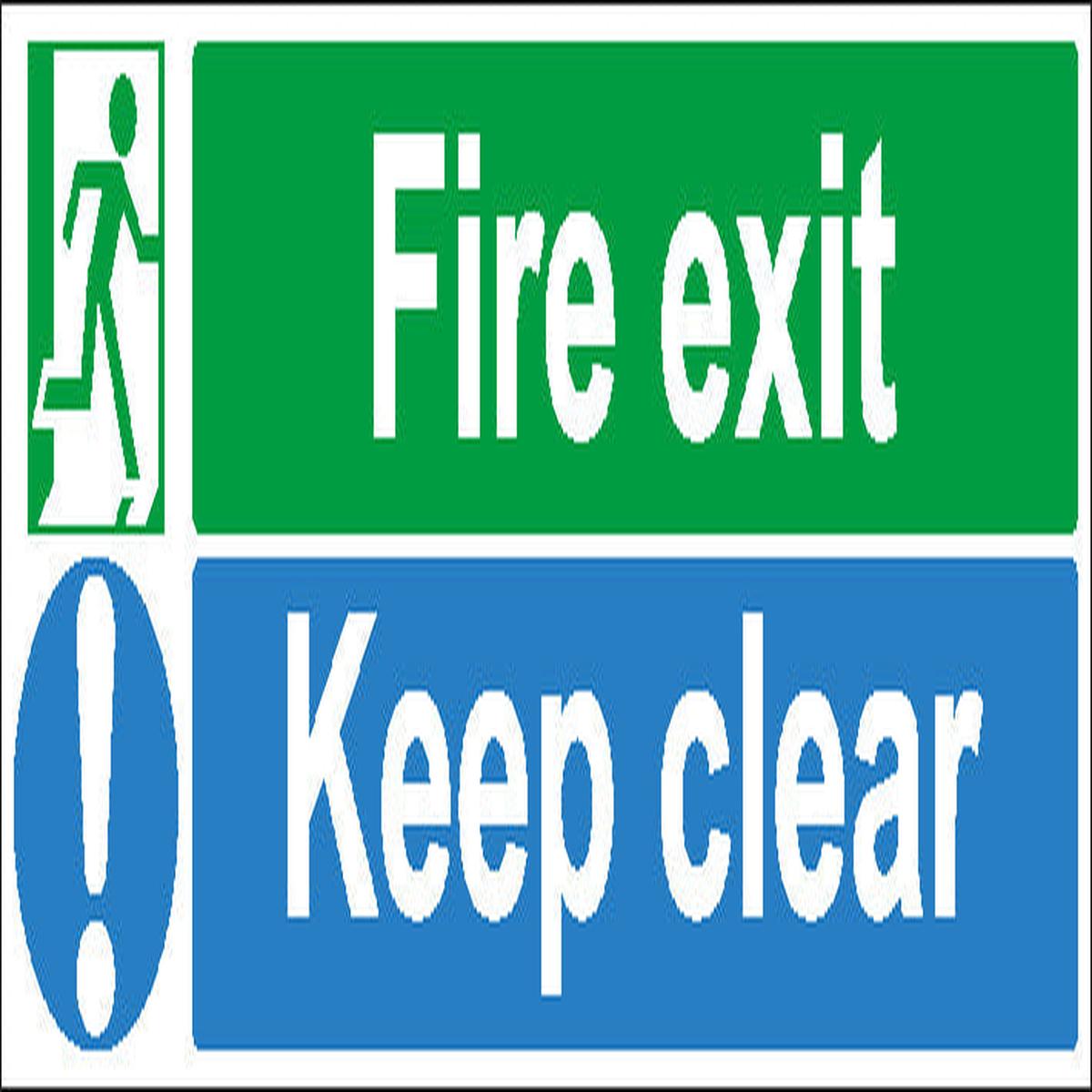 Fire Exit Keep Clear Sign 450x150 Correx