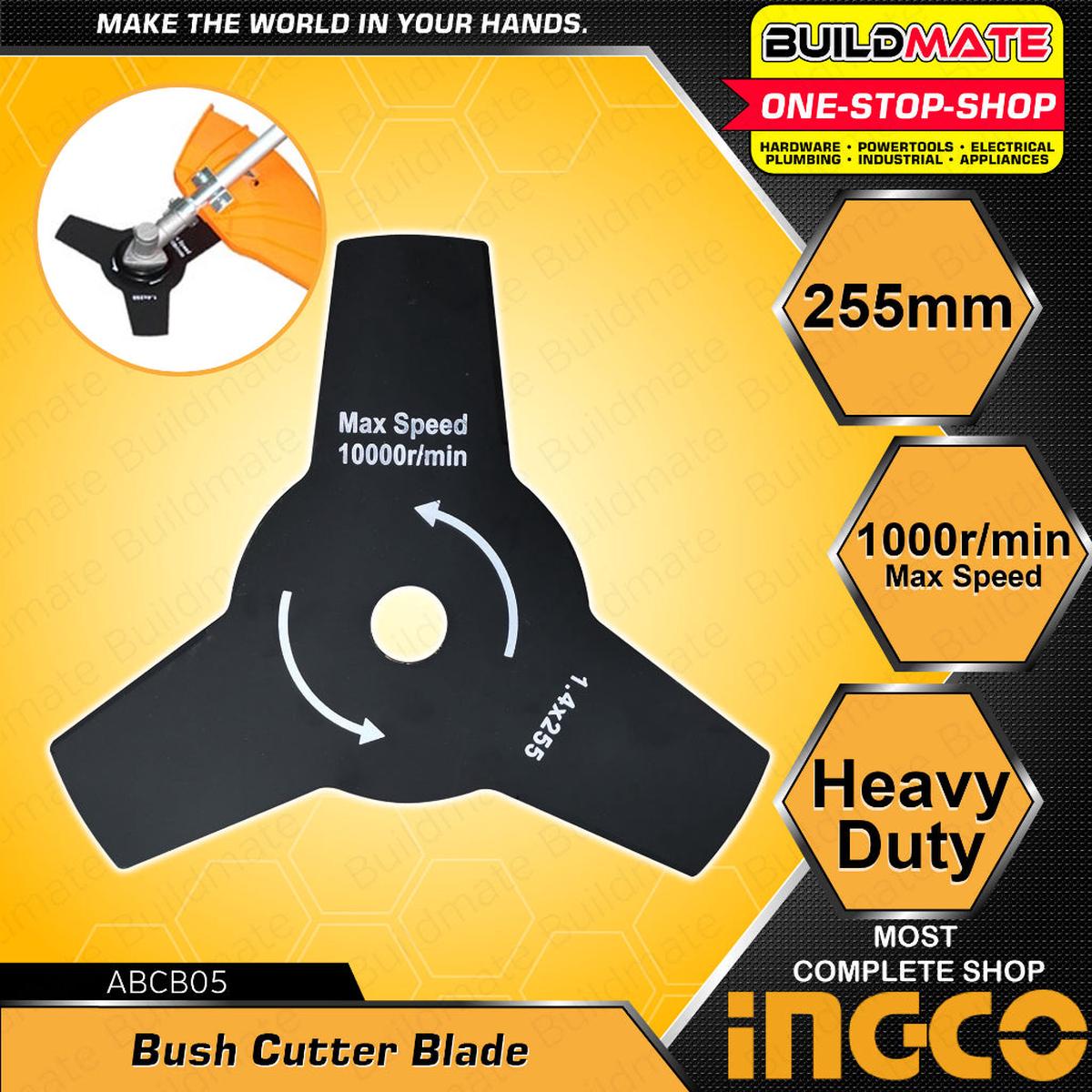 INGCO Bush Cutter Blade 1.4 x 255mm 3 Teeth Garden Cutter Tools Suitable For Gasoline Grass Trimmer Brush Cutter Blade Replacement Blade ABCB05 BUILDMATE IHT