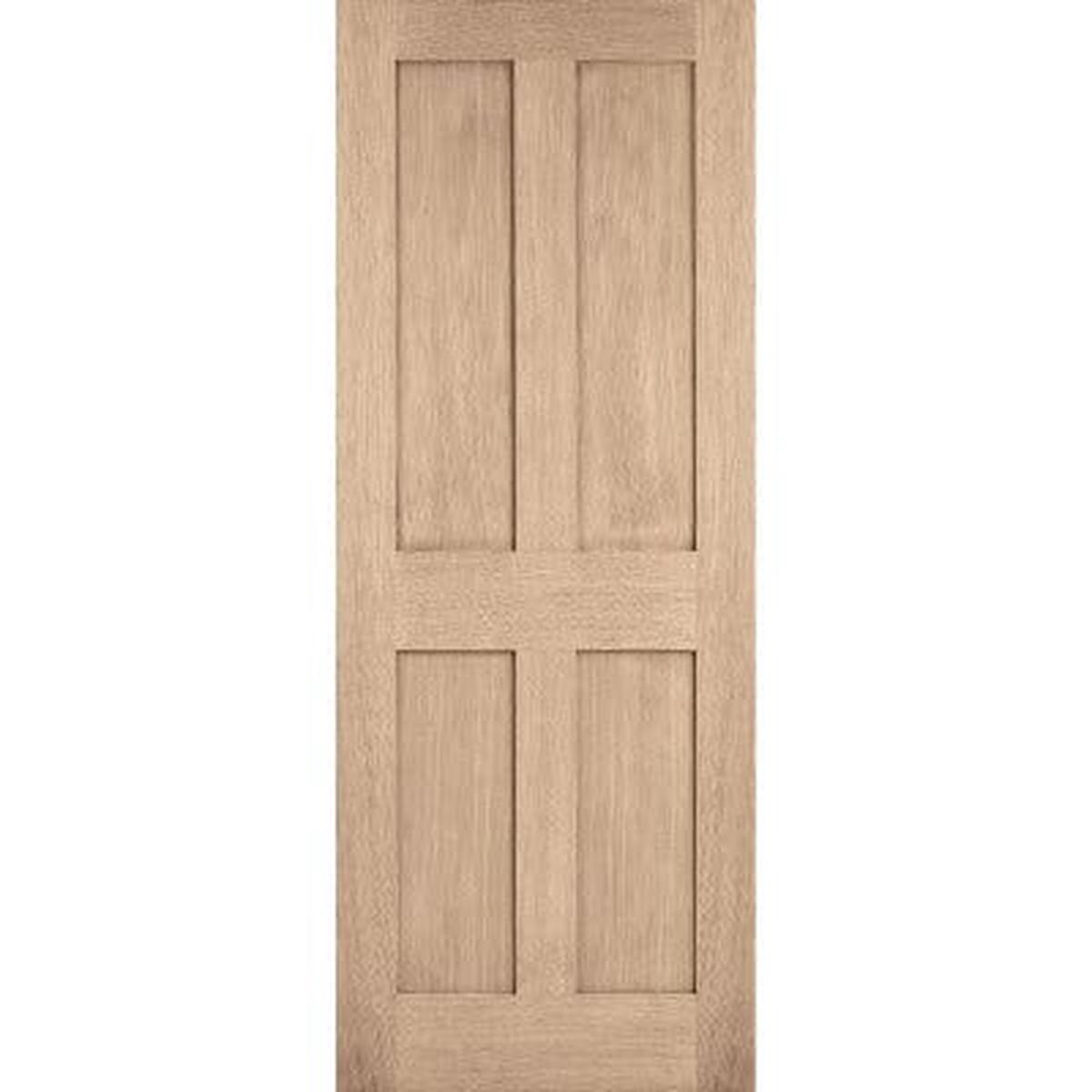 London Oak Pre-Finished 4 Panel Internal Door - 1981mm x 686mm