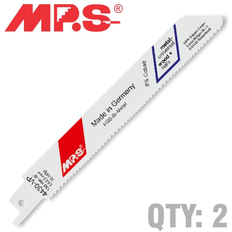 MPS SABRE SAW BLADE 150MM 14/10 TPI 2/PACK MPS4430-VP-2