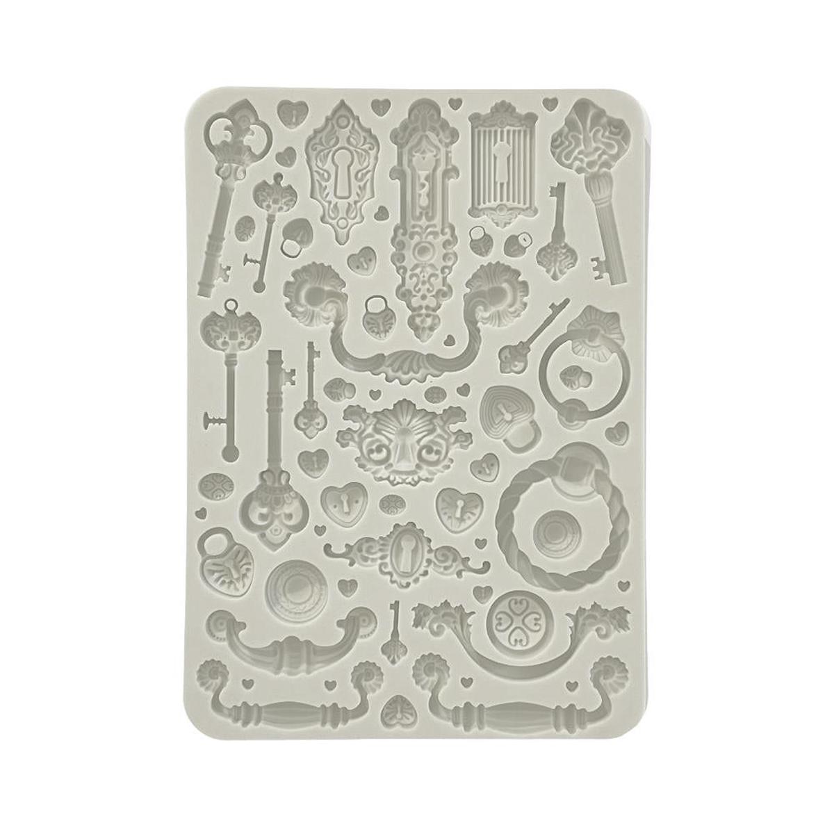 Stamperia Silicone Mold A5 Golden Harmony Keys Handles And Locks