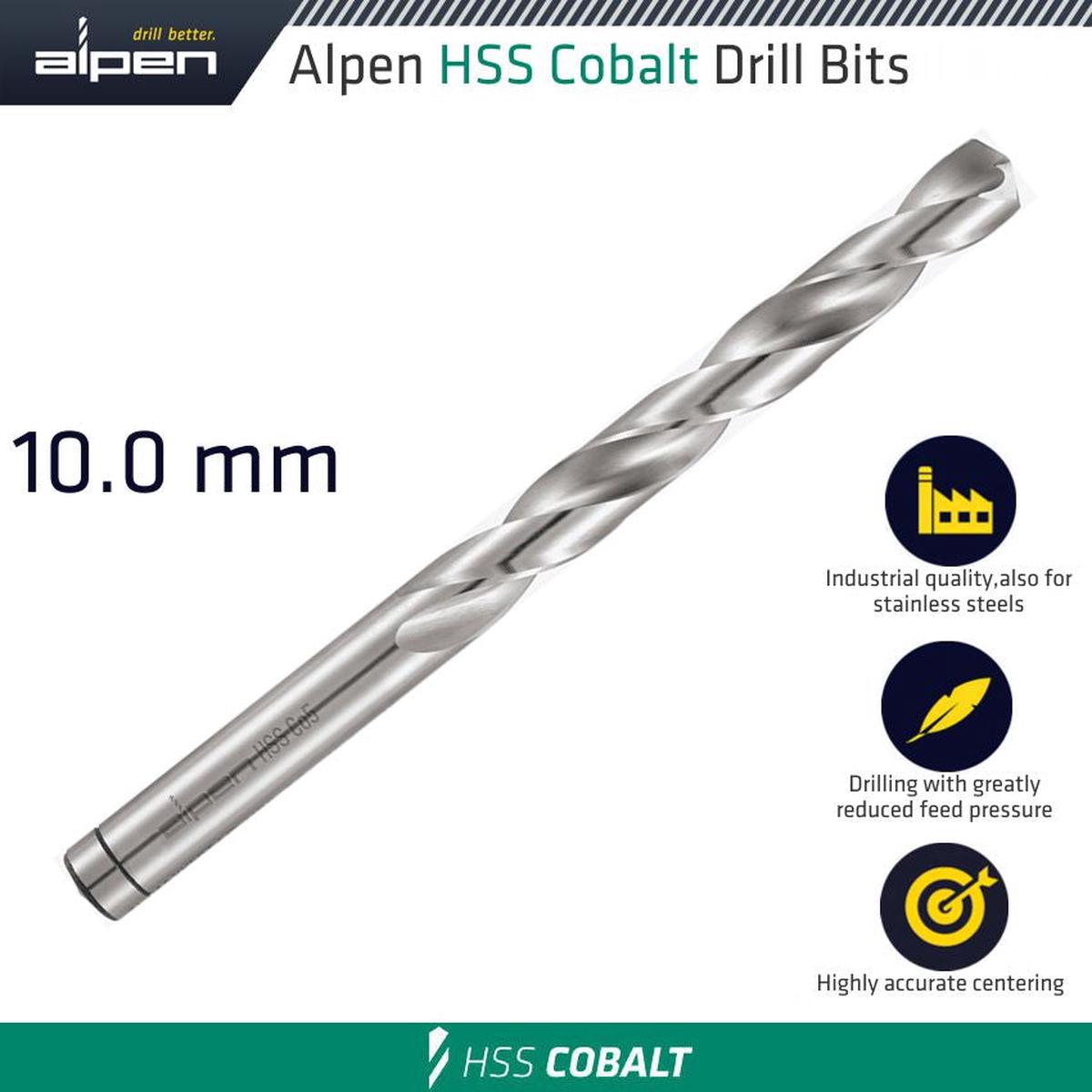 Alpen HSS Cobalt Din 338 10.00mm Bulk
