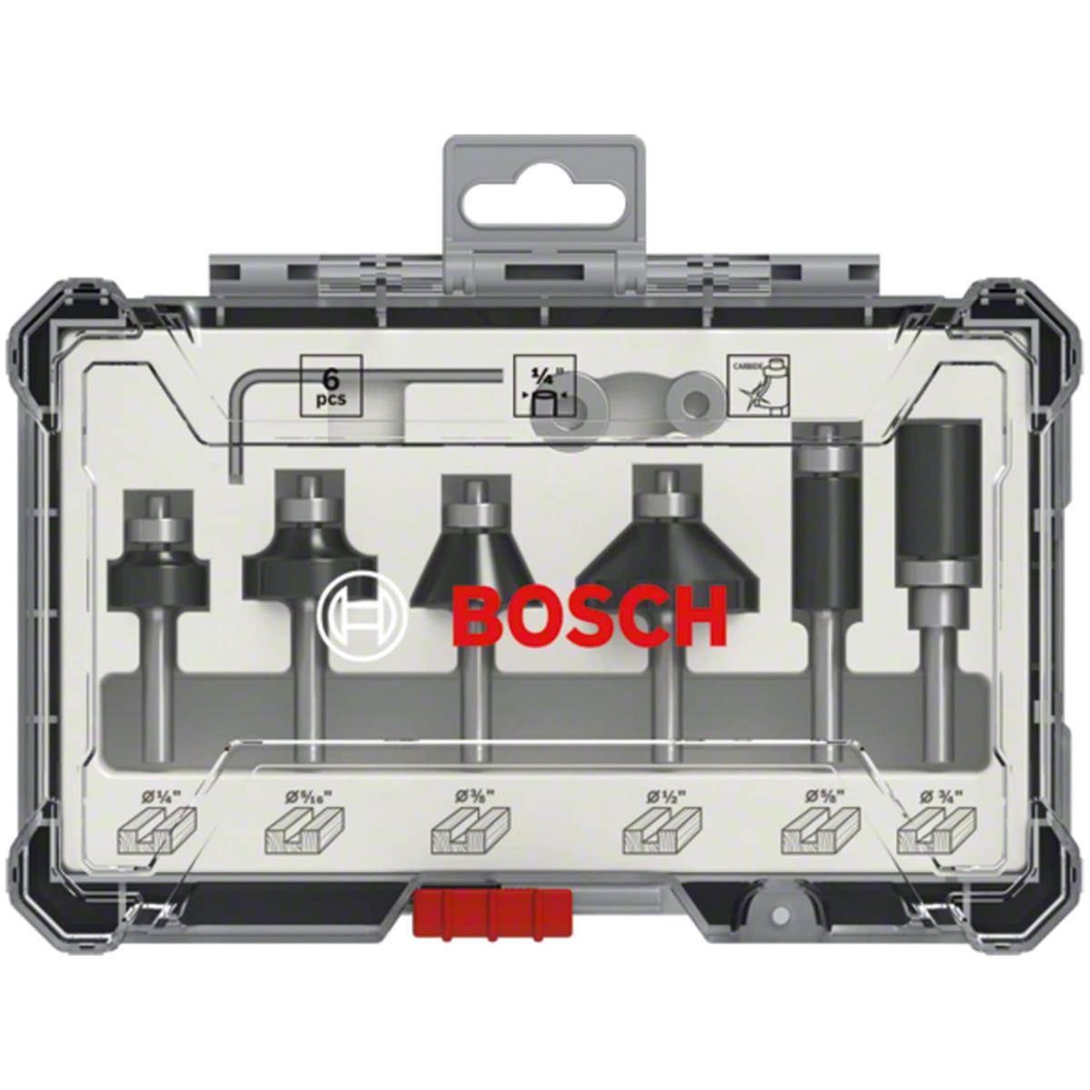 Bosch Router Bit Set 1/4\ Shank (6pcs) [2607017470]