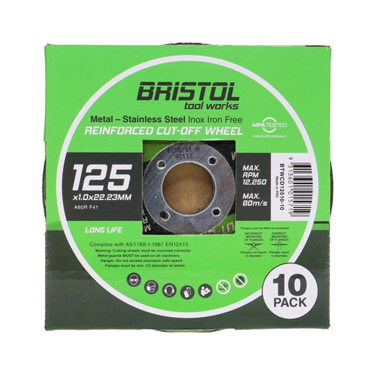 Bristol Cutting Disc 125 x 1.0mm | 10 Pack