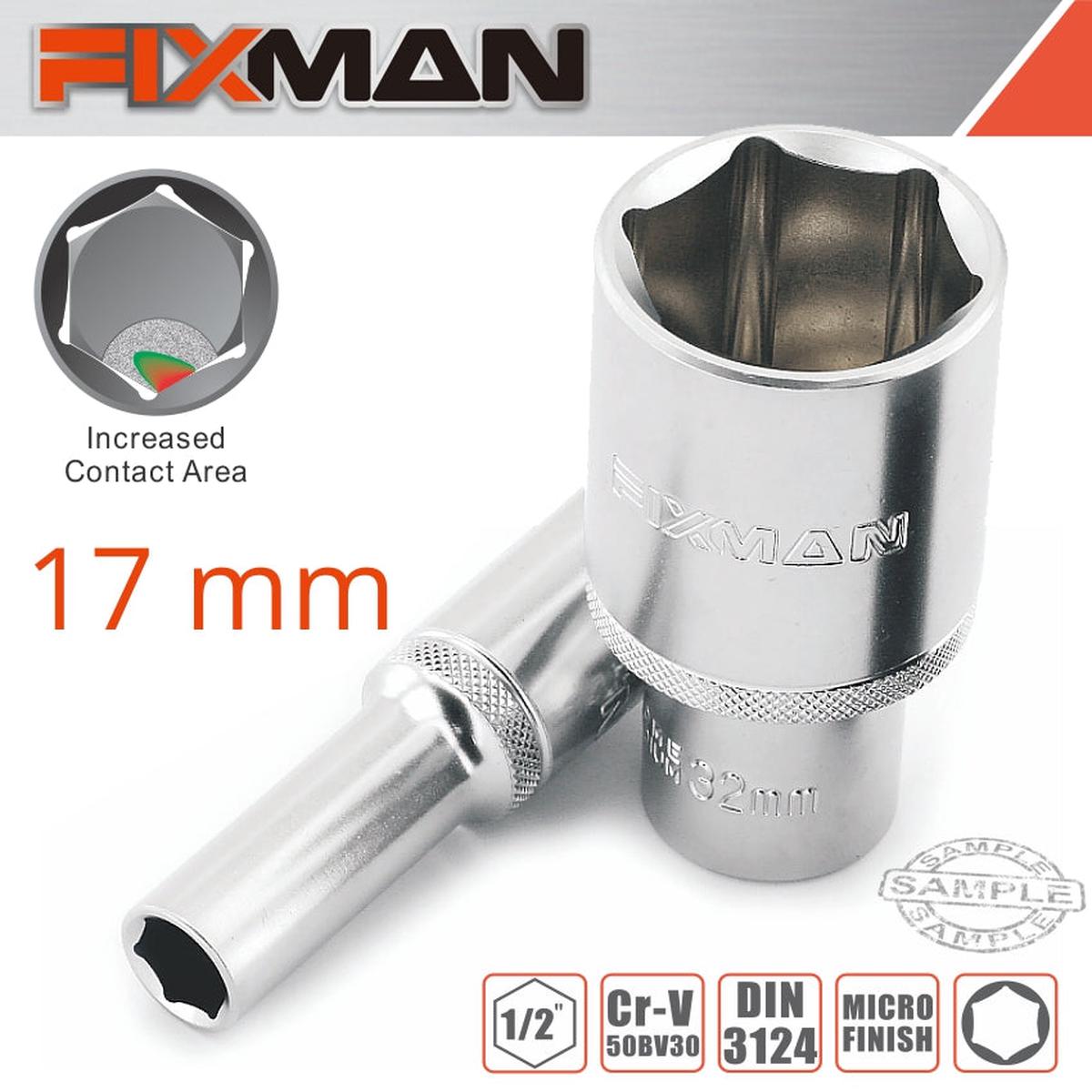 FIXMAN FIXMAN 1/2' DR DEEP SOCKET 17MM FIX H0610M