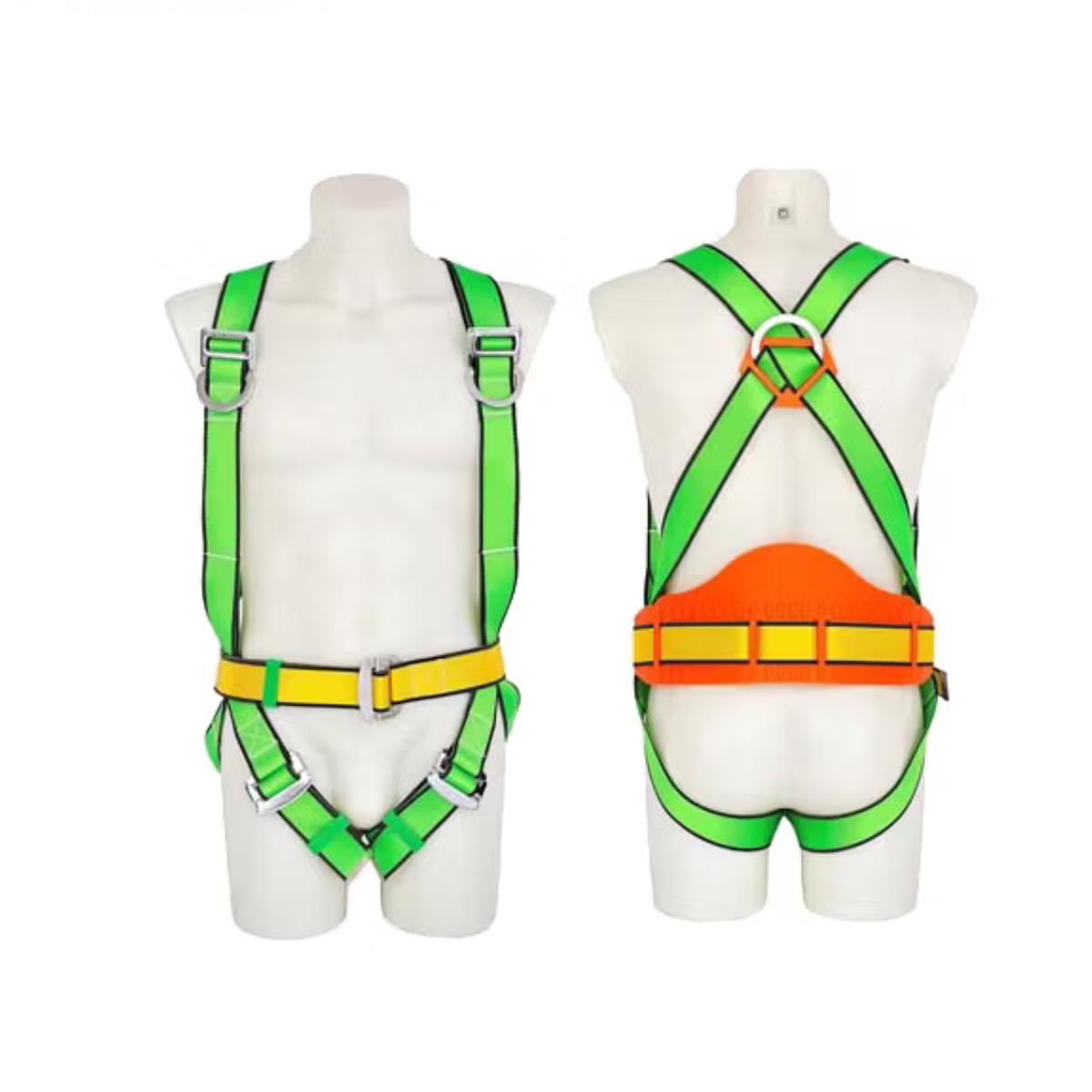Full green parachute with safety rope