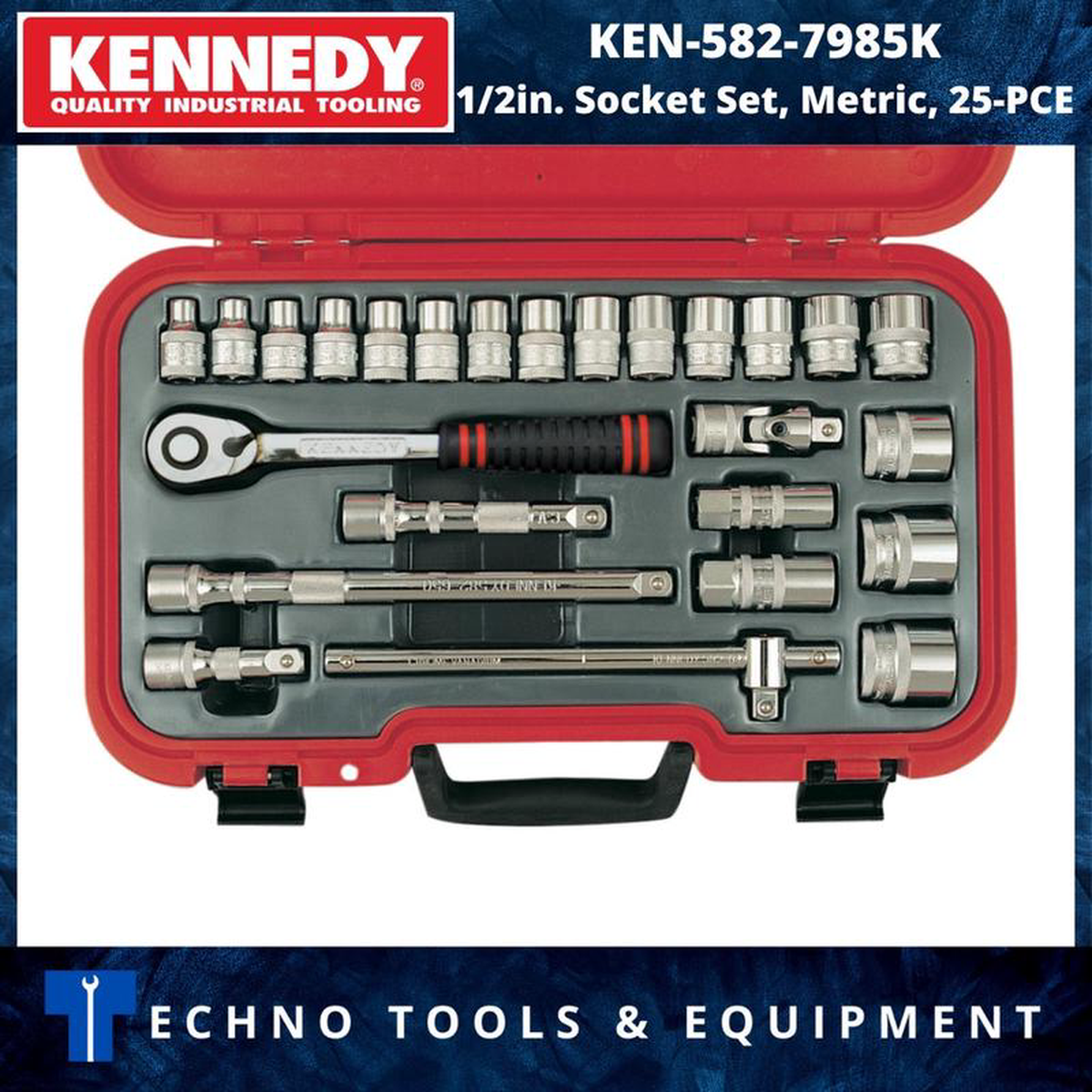 KENNEDY KEN5827985K 12in Socket Set Metric 25-PCE