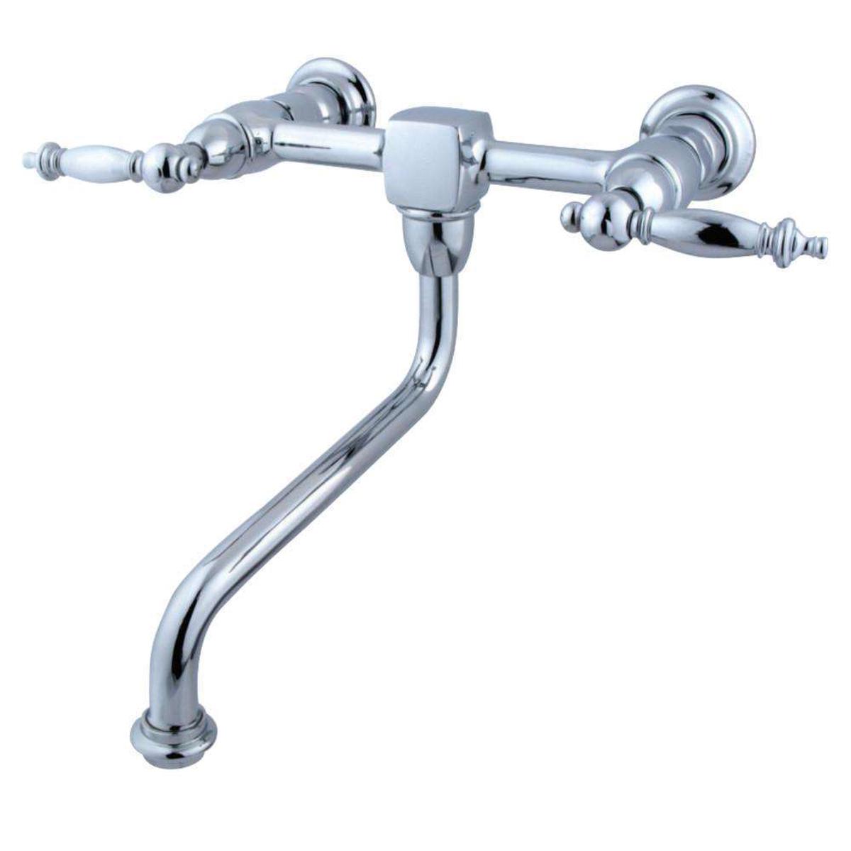Kingston Brass KS1211TL Heritage Wall Mount Bathroom Faucet, Polished Chrome