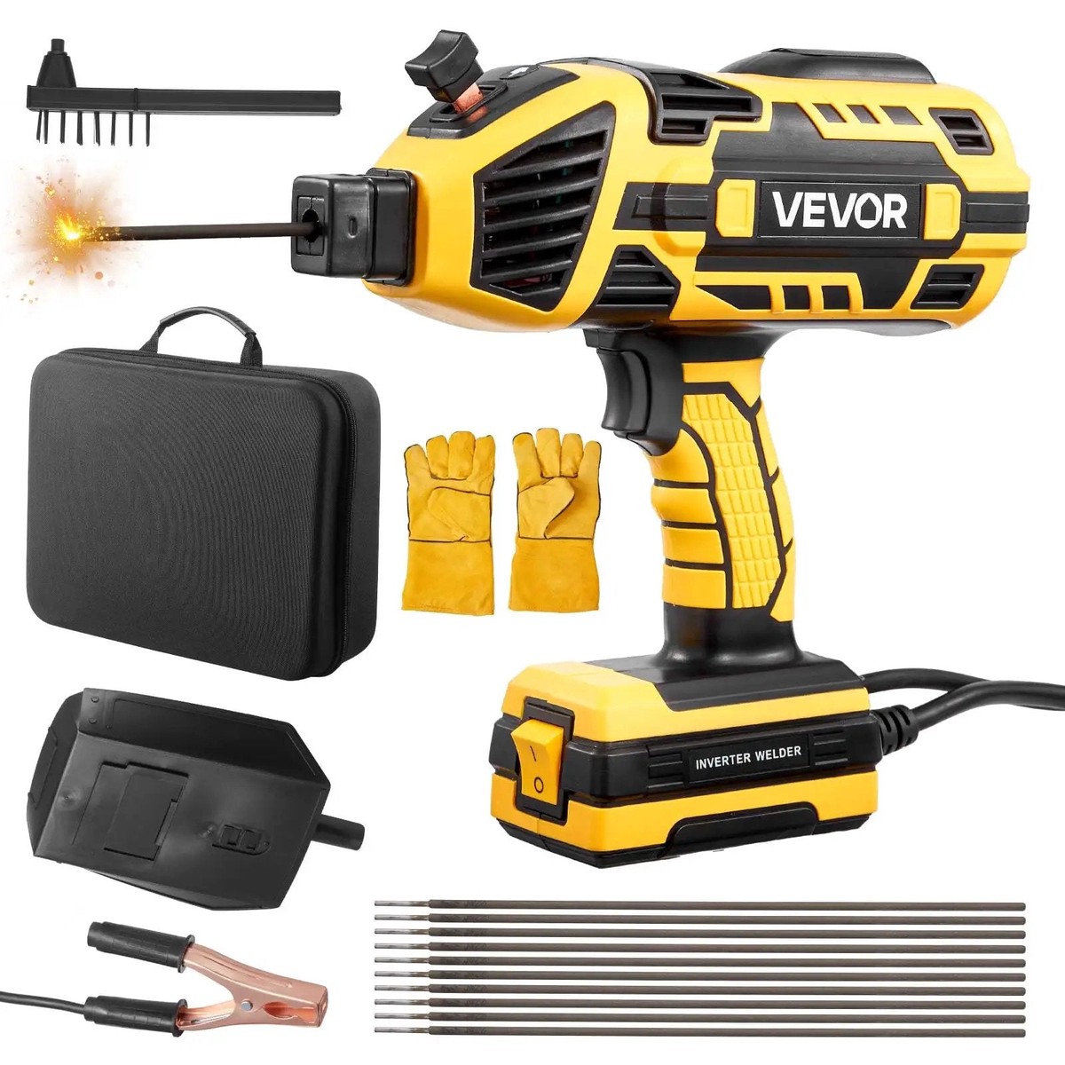 Portable Handheld ARC Welder 20 To 120 Amp With 5 Level Current Adjustment And IGBT Inverter 110V Stick Welder Hot Start Function For 1/16 To 1/8 Inch Welding Rods Lightweight And Easy To 