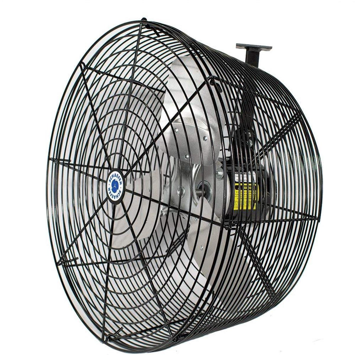 Schaefer VK20-B VersaKool Air Circulator Fan 038 Aluminum Blade Ceiling Wall Mount Greenhouse Fan 5470 CFM 13 hp Energy-Efficient Commercial use for Patio Garage Industrial 038 Workshop (Black)