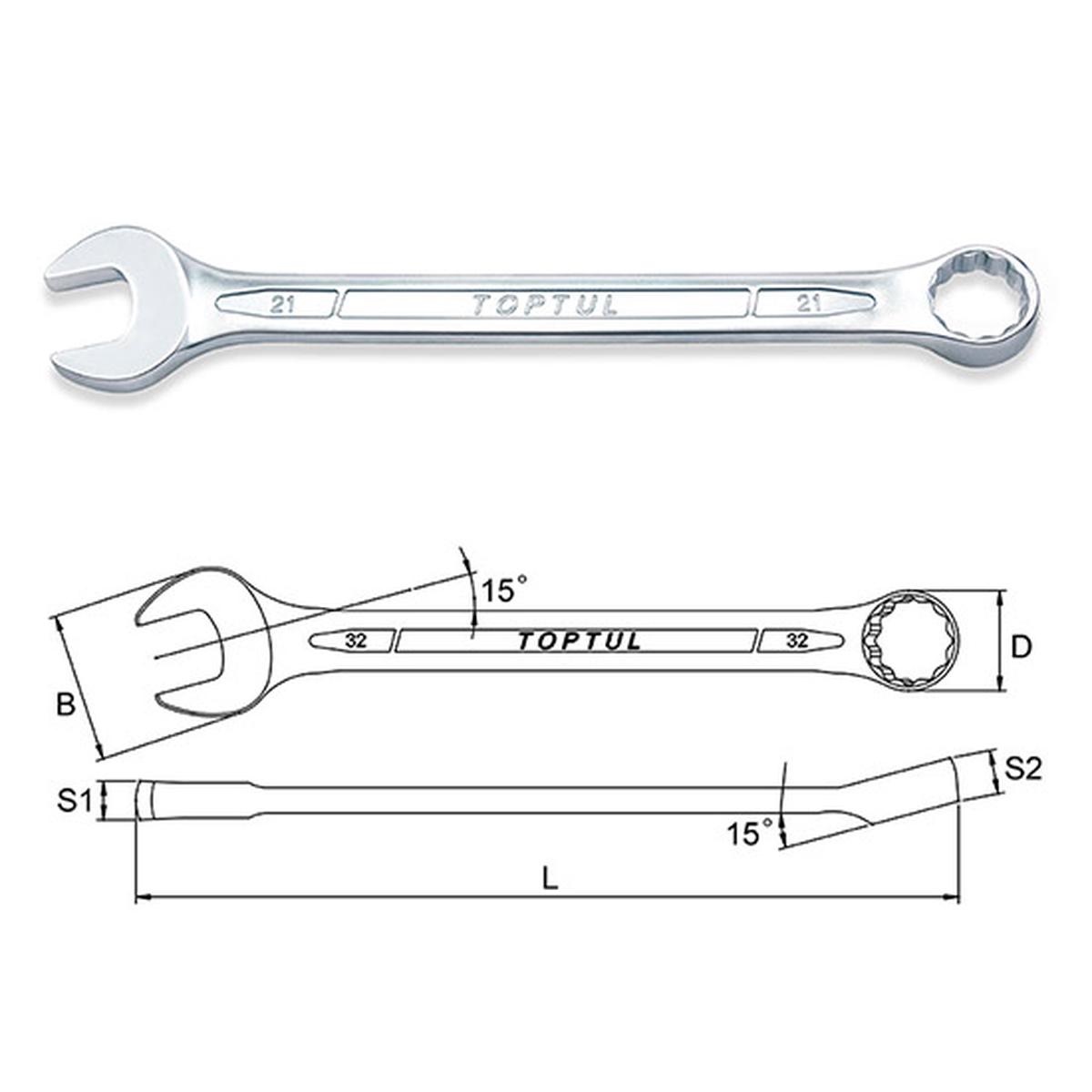 TOPTUL  27 MM STANDARD COMBO WRENCH (EUROPE)        AAEB2727