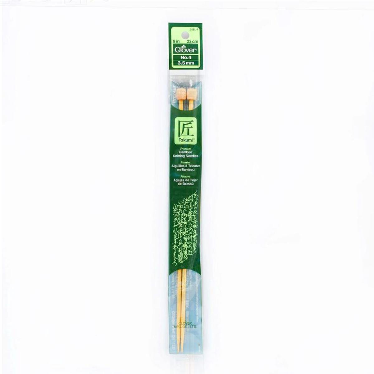 Clover Bamboo Knitting Needles 9" (Sizes 3 to 15)