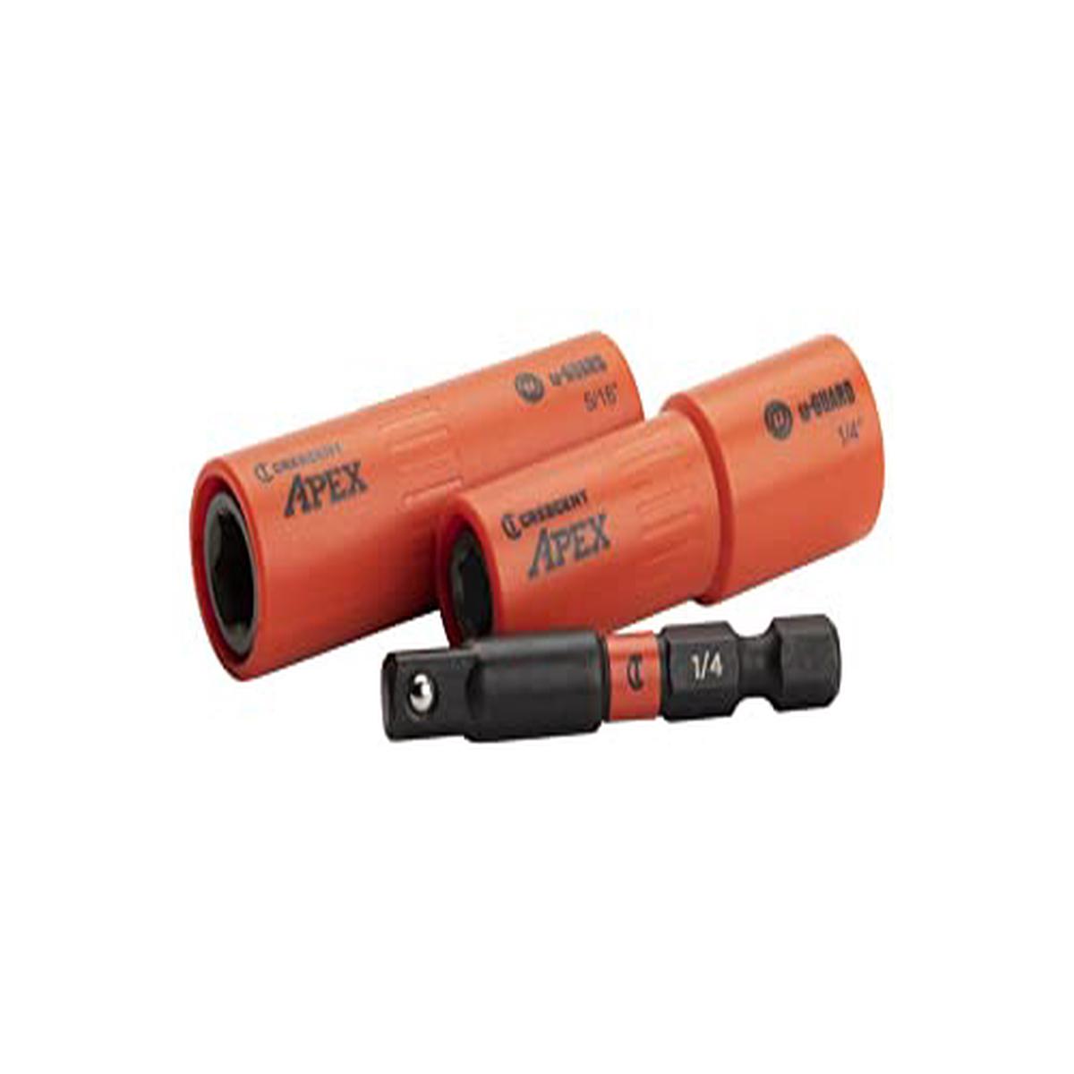 Crescent 3-Piece u-GUARD 1/4" Covered Socket Set