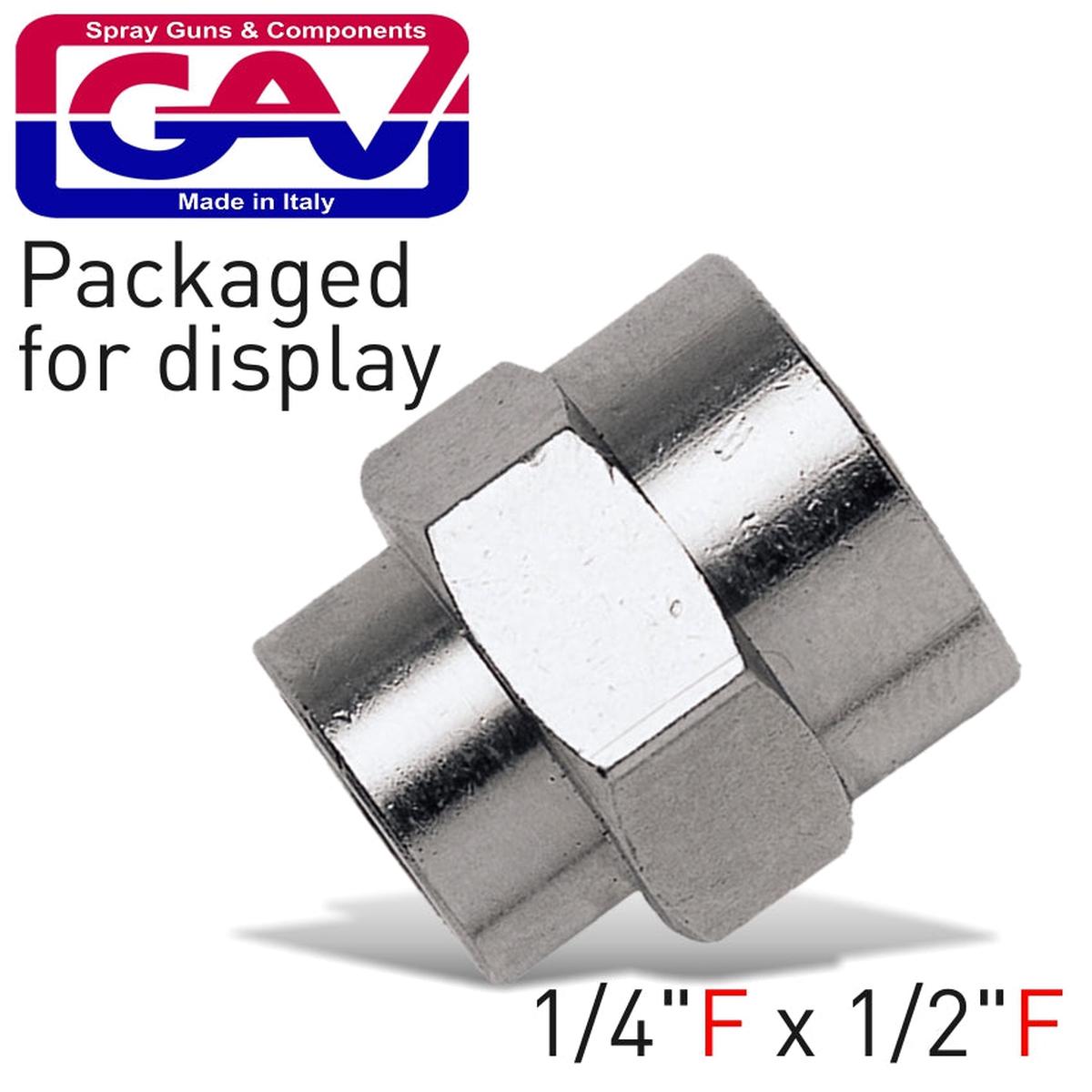 GAV REDUCING SOCKET 1/4 X 1/2 F/F PACKAGED GAV1226-6P