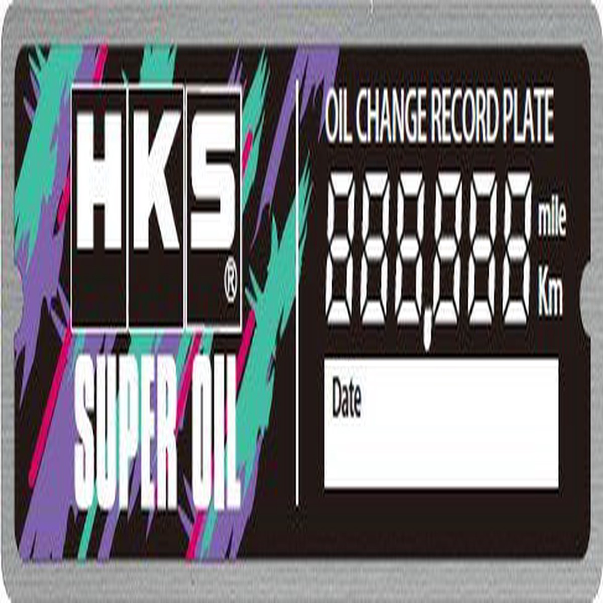 Hks Oil Change Record Plate