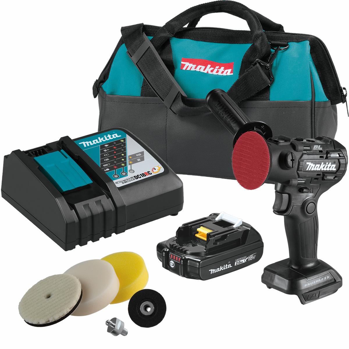 Makita XVP01R1B LithiumIon Sub-Compact Brushless Cordless 3" Polisher / 2" Sander
