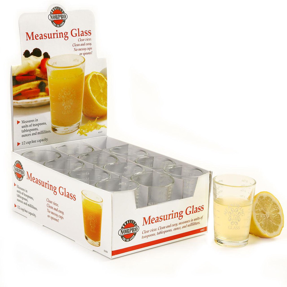 Norpro - 1/2 Cup Measuring Glass, Pack of 12 - 420D
