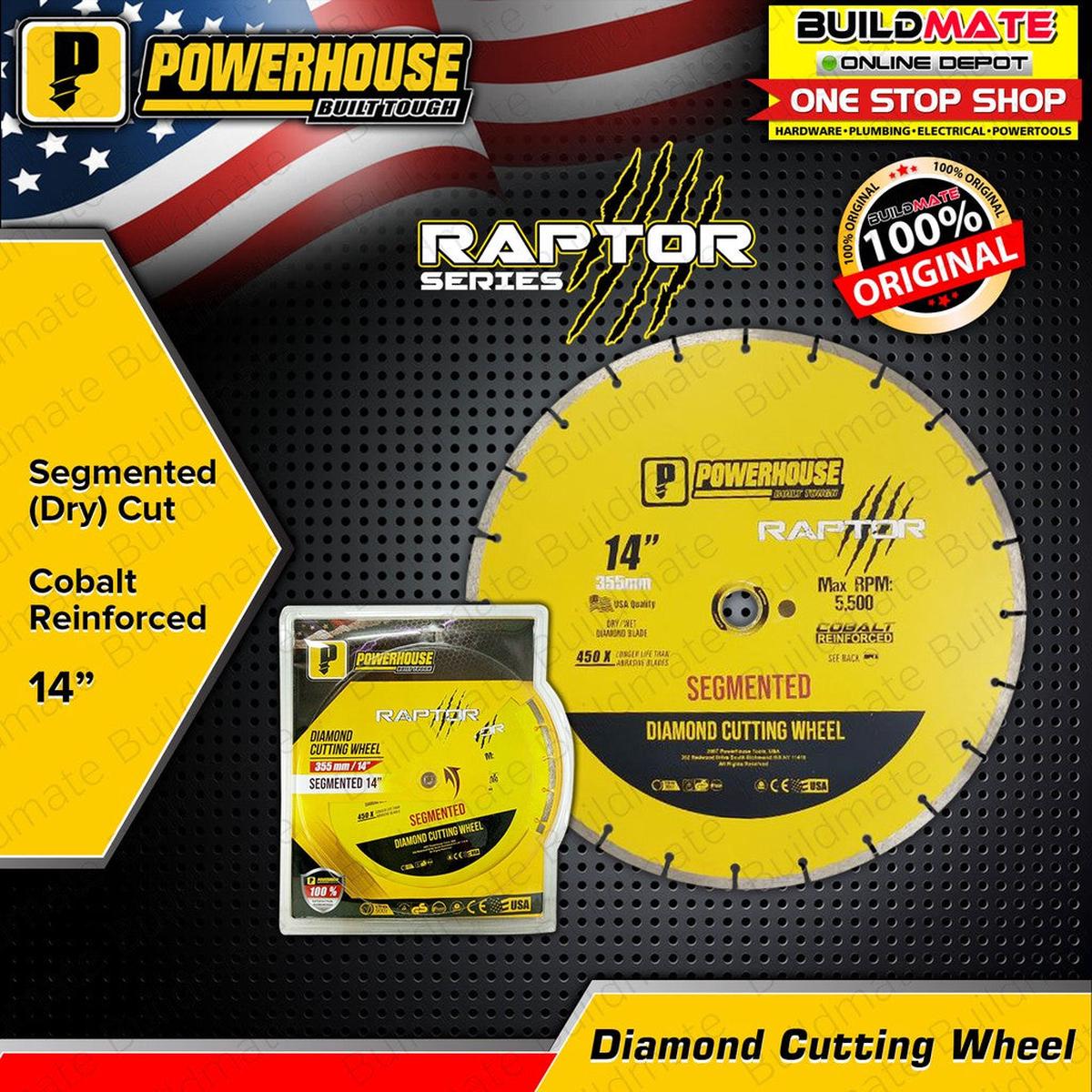 POWERHOUSE 14" RAPTOR SERIES Diamond Cutting Wheel Disc Segmented DRY Cut 14"  BUILDMATE PTAA
