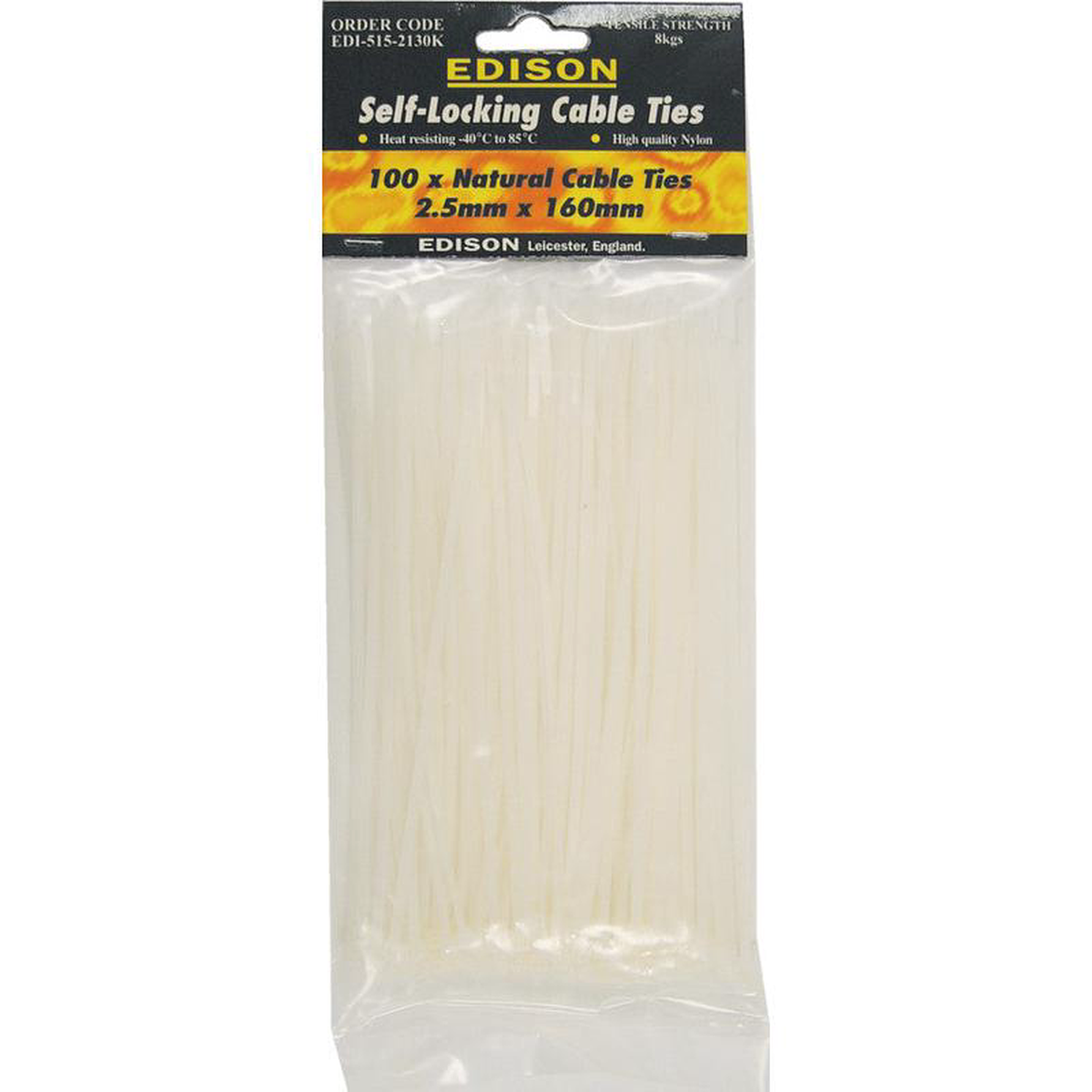 EDISON NATURAL CABLE TIES (PK-100)