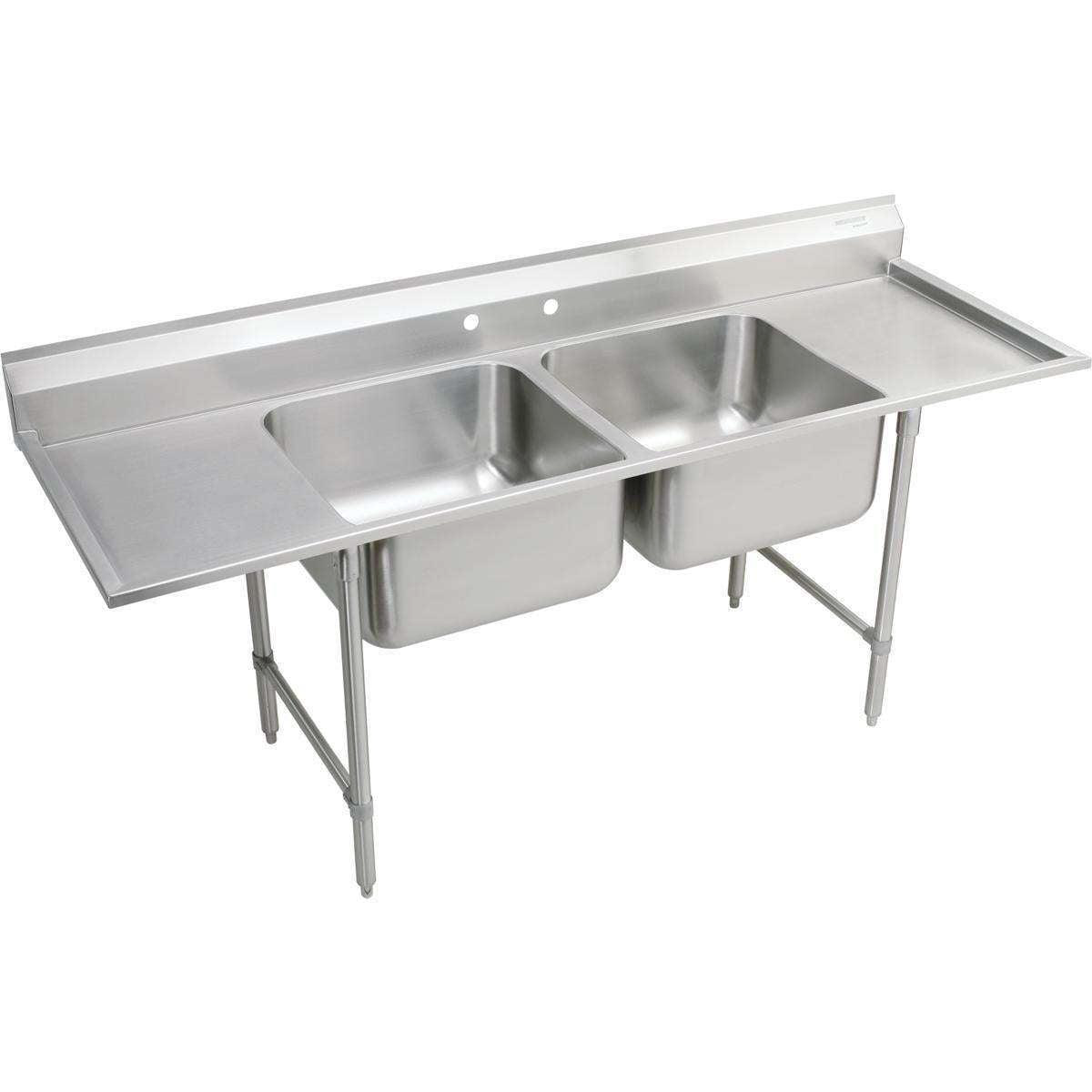 Elkay Rigidbilt Stainless Steel 89-148221 x 29-348221 x 12-348221 Floor Mount Double Compartment Scullery Sink Drainboard RNSF8248LR2