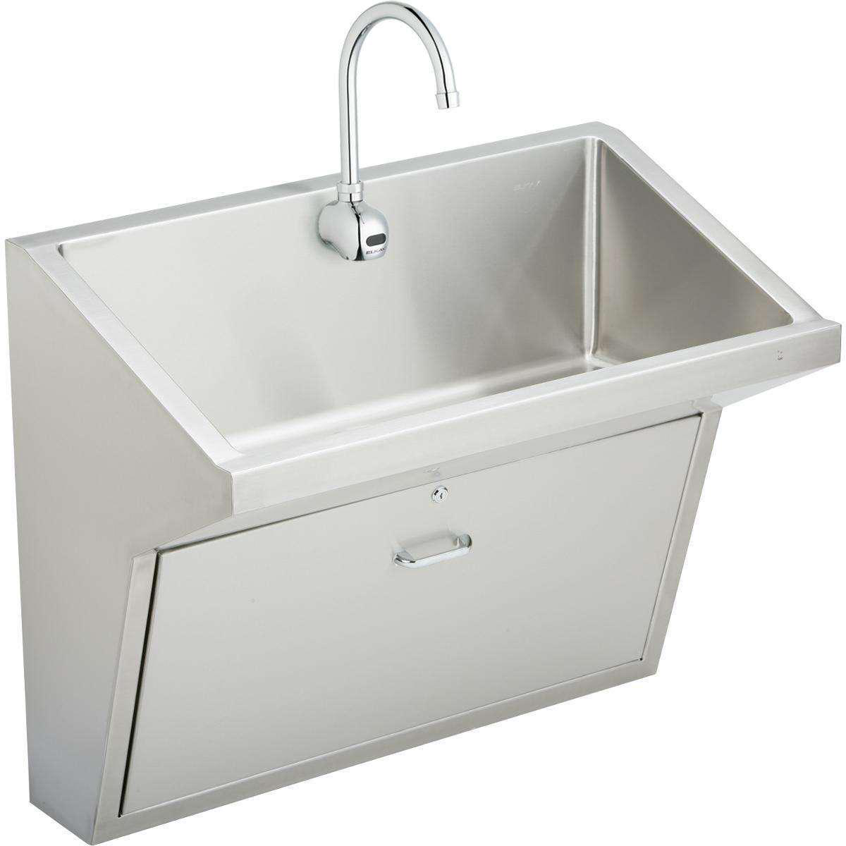Elkay Stainless Steel 338221 x 16-13168221 x 308221 Wall Hung Single Station Surgeon Scrub Sink Kit EWSFAD13620SACC