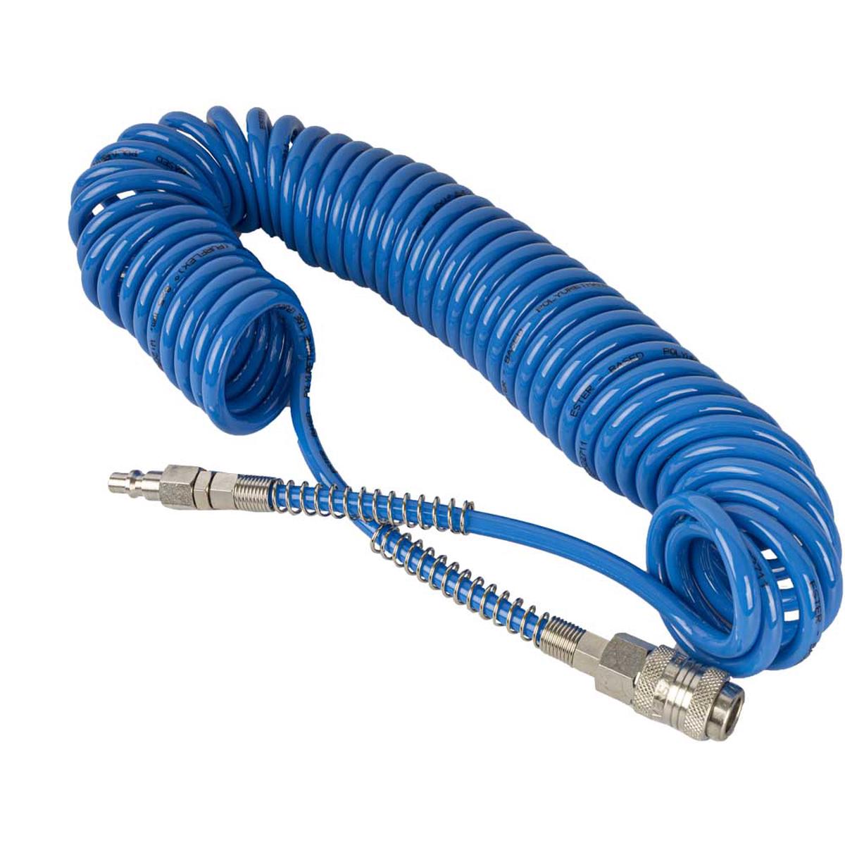 GAV SPIRAL POLYP HOSE BLUE 5MMX8MMX8M WITH QUICK COUPLERS BX15PU8-5 SPR 0808