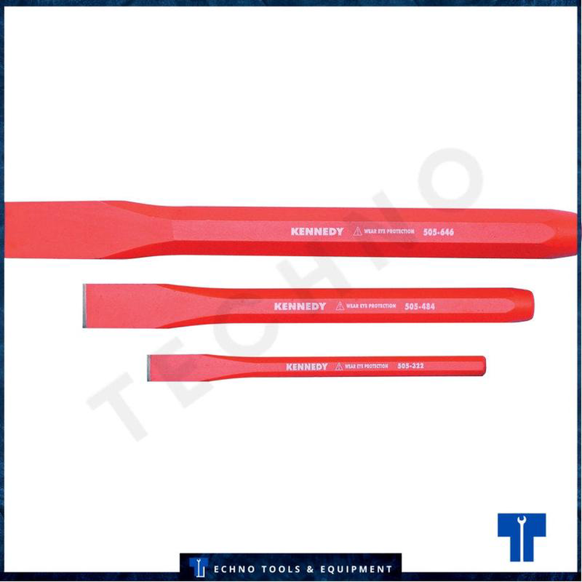 Kennedy Cold Chisel Set Chrome Vanadium Steel 150mm200mm250mm 3 Piece KEN5057160K