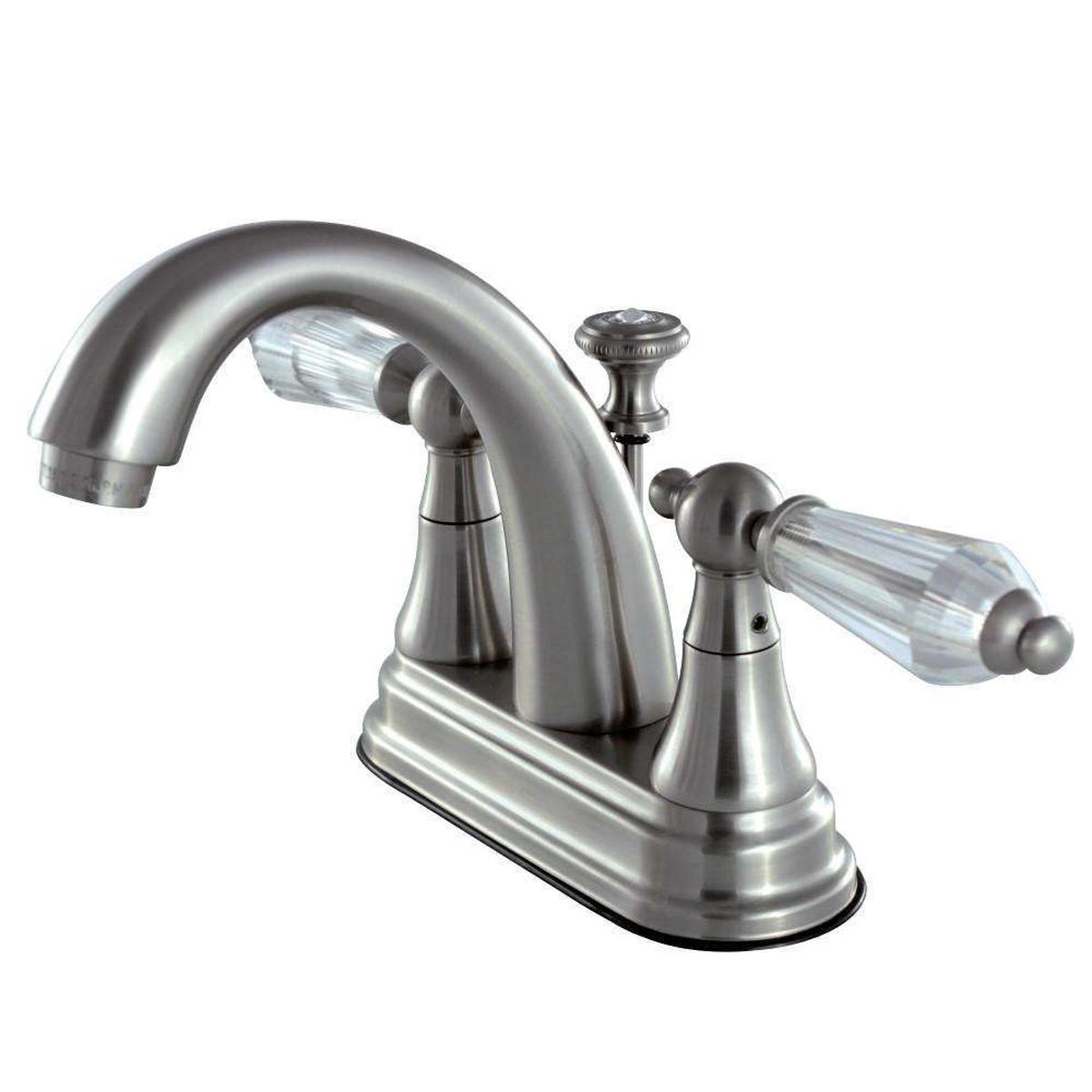 Kingston Brass KS7618WLL 4 in. Centerset Bathroom Faucet, Brushed Nickel
