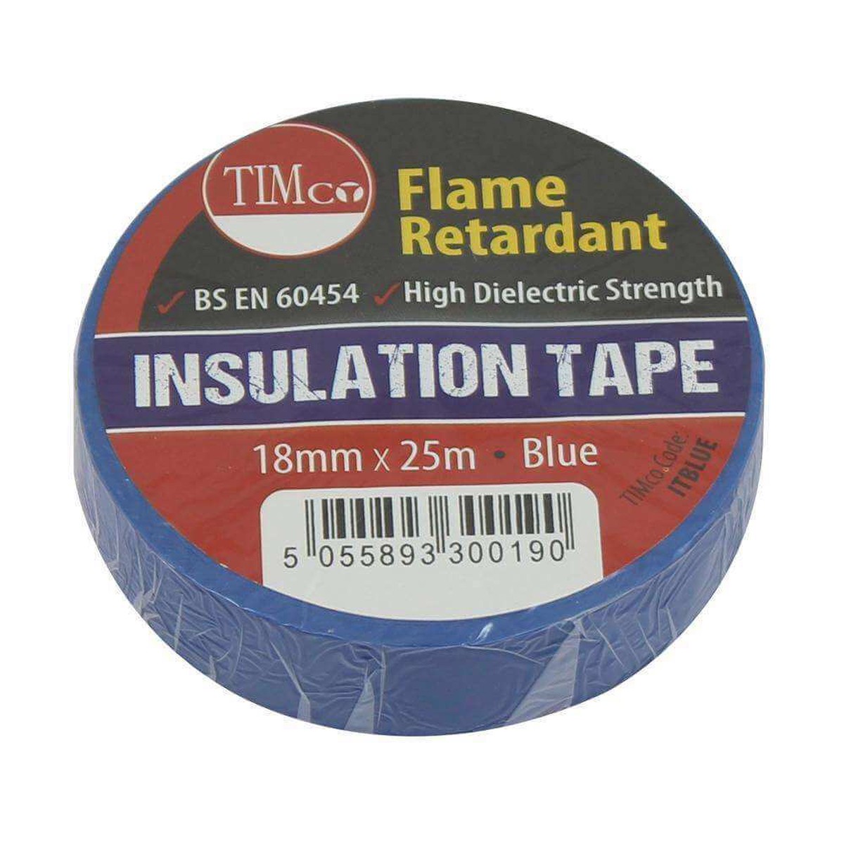 Timco Pvc Insulation Tape - Blue (25M X 18Mm) - 10 Pieces