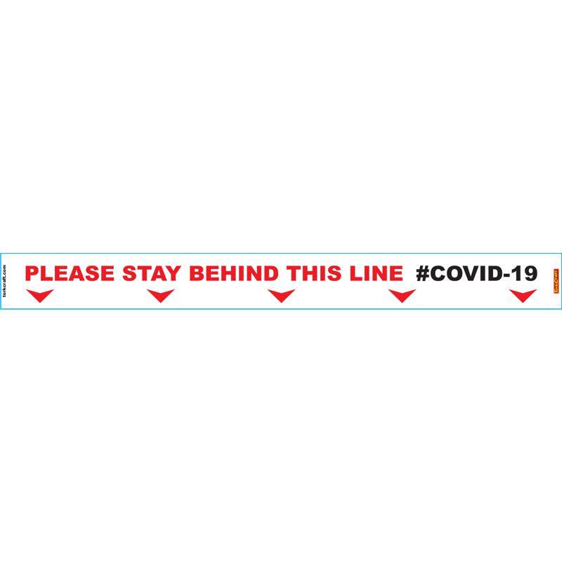 TORK CRAFT WHITE  STAY BEHIND LINE - 800MM X 80MM SOCIAL DISTANCING STRIPS MER COV11D